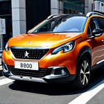 Peugeot 2008 Hybrid - French Chic Urban Scene**

"A Peugeot 2008 Hybrid, ライオンの爪痕 LED headlights prominently displayed, parked on a stylish street in Tokyo (東京), Japan. Modern architecture in the background. The car is fully clothed in its metallic orange paint. Daytime scene. 3D i-Cockpit visible through the window. safe for work, appropriate content, fully clothed, professional, perfect anatomy, correct proportions, natural pose, well-formed hands, proper finger count, natural body proportions, high quality, professional photography."

**
